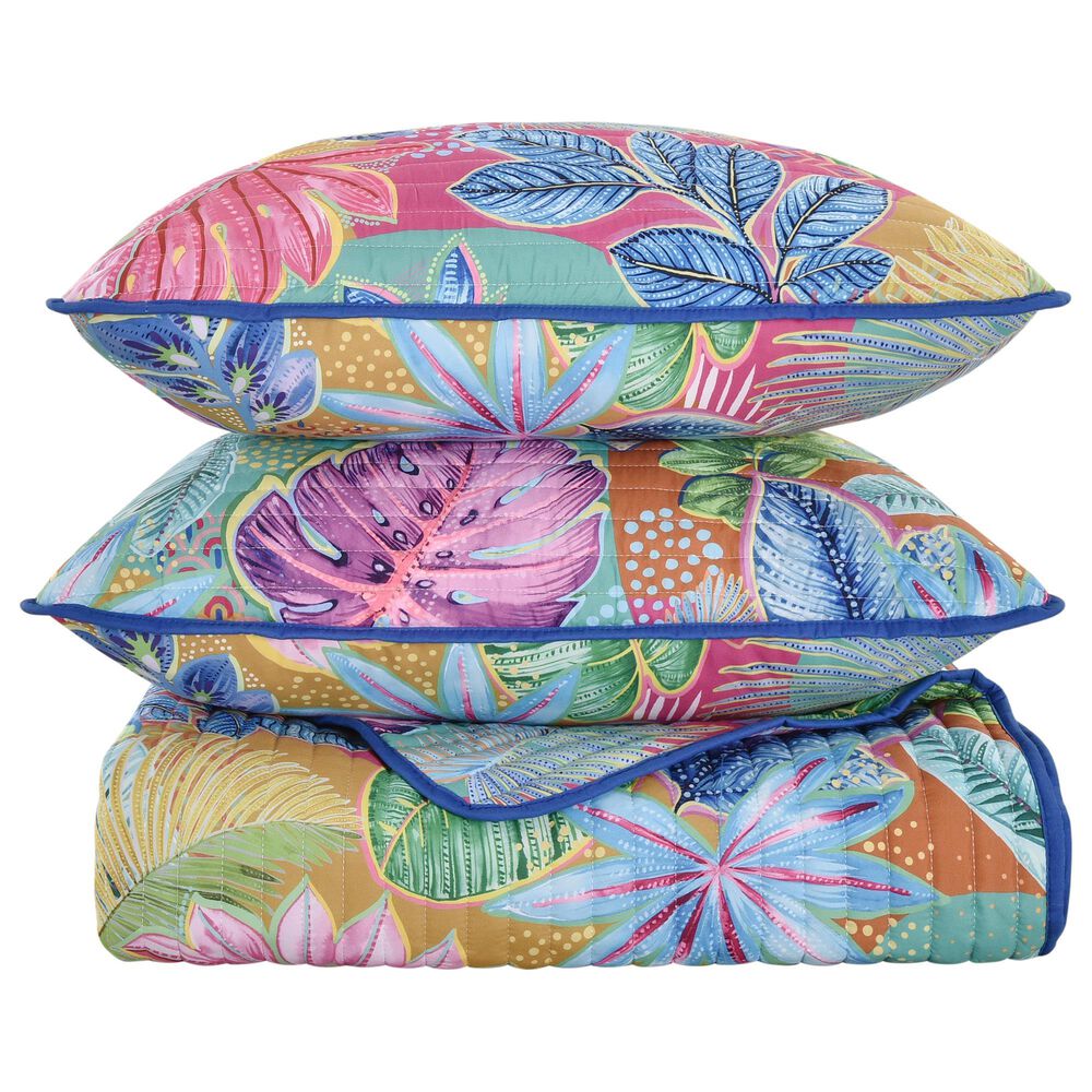 J. Queen Bold Hanalei 3-Piece King/California King Quilt Set in Turquoise, , large