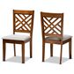 Baxton Studio Caron Side Chair with Grey Cushion in Walnut Brown (Set of 2), , large