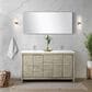Lexora Home Lafarre 60" Double Bathroom Vanity in Rustic Acacia with 2 cm White Quartz Top and Rectangular Sinks, , large
