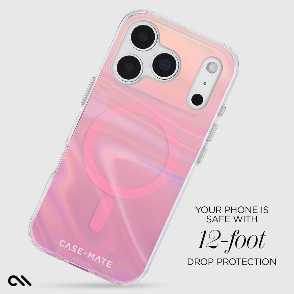 Case-Mate Peach Bubble MagSafe Case for iPhone 17 Pro in Peach Iridescent, , large