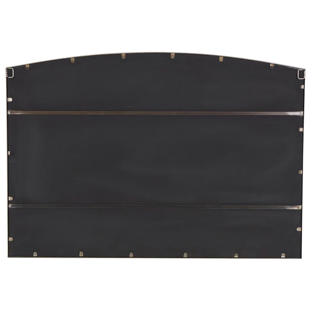 Maple and Jade 34&quot; x 48&quot; Arched Window Pane Inspired Wall Mirror in Matte Black, , large