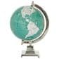 Maple and Jade World Map Educational Geographic Earth Globe in Teal, White and Satin Silver, , large