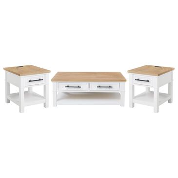 Ashley Ashbryn 3-Piece Occasional Table Set in White and Natural, , large