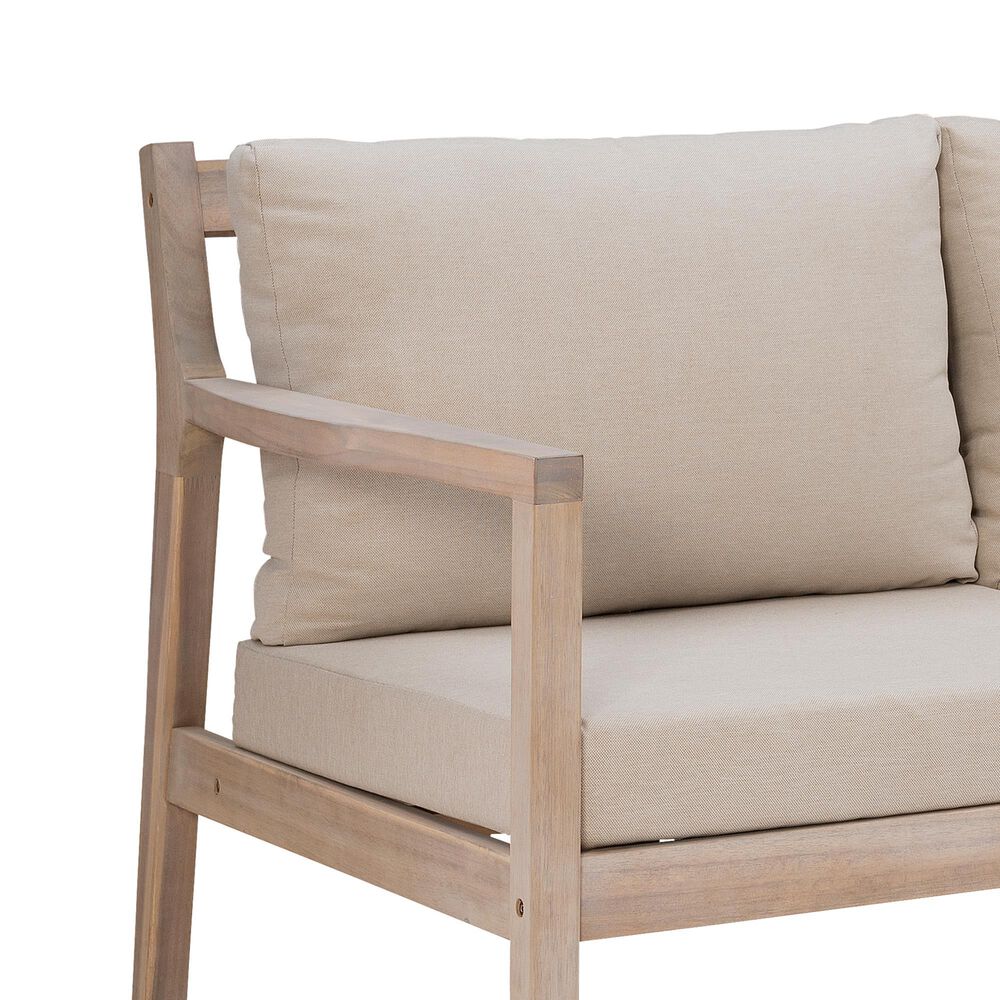 Linon Home Decor Teagon Outdoor Loveseat with Beige Cushions in Natural (Set of 2), , large