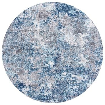 Safavieh Aston 5"3" Round Navy and Grey Area Rug, , large