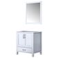 Lexora Home Jacques 30" Single Bathroom Vanity Cabinet Only in White and 28" Mirror, , large
