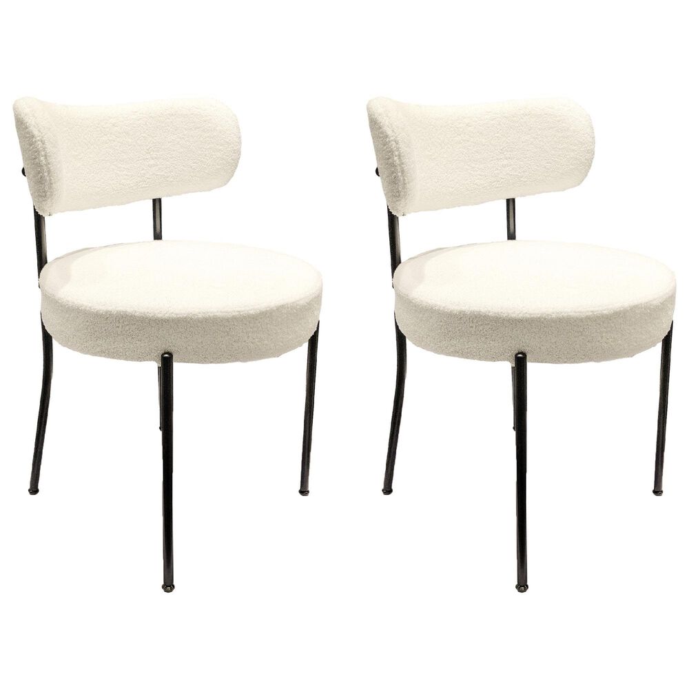 Hearth and Haven Side Chair with White Cushion in Black (Set of 2), , large