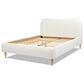 Jennifer Taylor Home Roman Queen Platform Bed with Ivory White Upholstered in Natural Whitewashed, , large