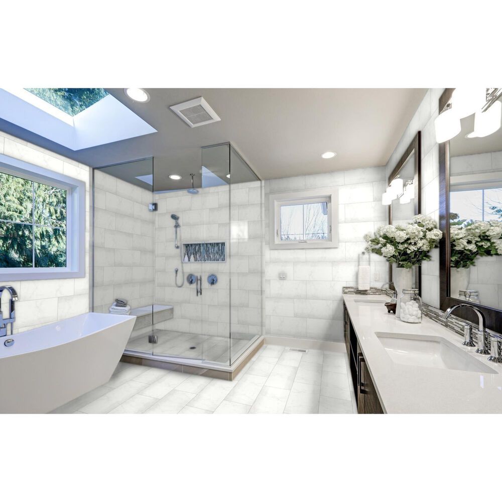 Emser Sterlina White 12&quot; x 24&quot; Polished Porcelain Tile, , large