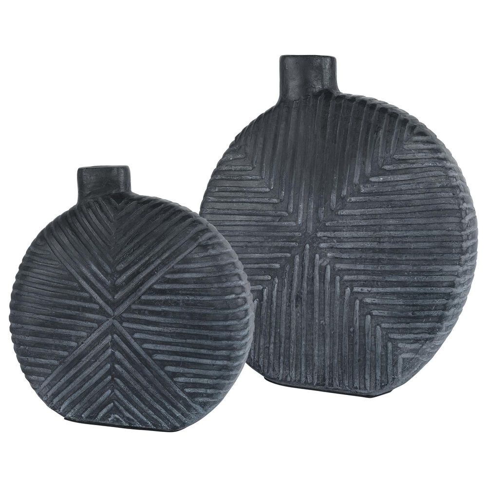 Uttermost Viewpoint Vase in Aged Black (Set of 2), , large