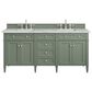 James Martin Vanities Brittany 72" Double Bathroom Vanity in Smokey Celadon with 3 cm Eternal Jasmine Pearl Silestone Top, Rectangular Sinks and FreePower Wireless Charger, , large