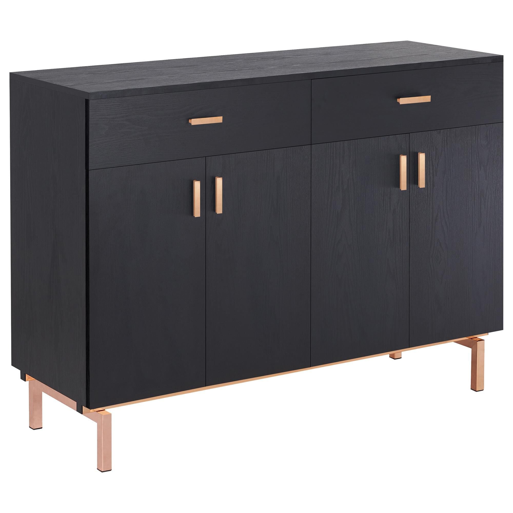 Furniture of America Lester Buffet Table in Black and Rose