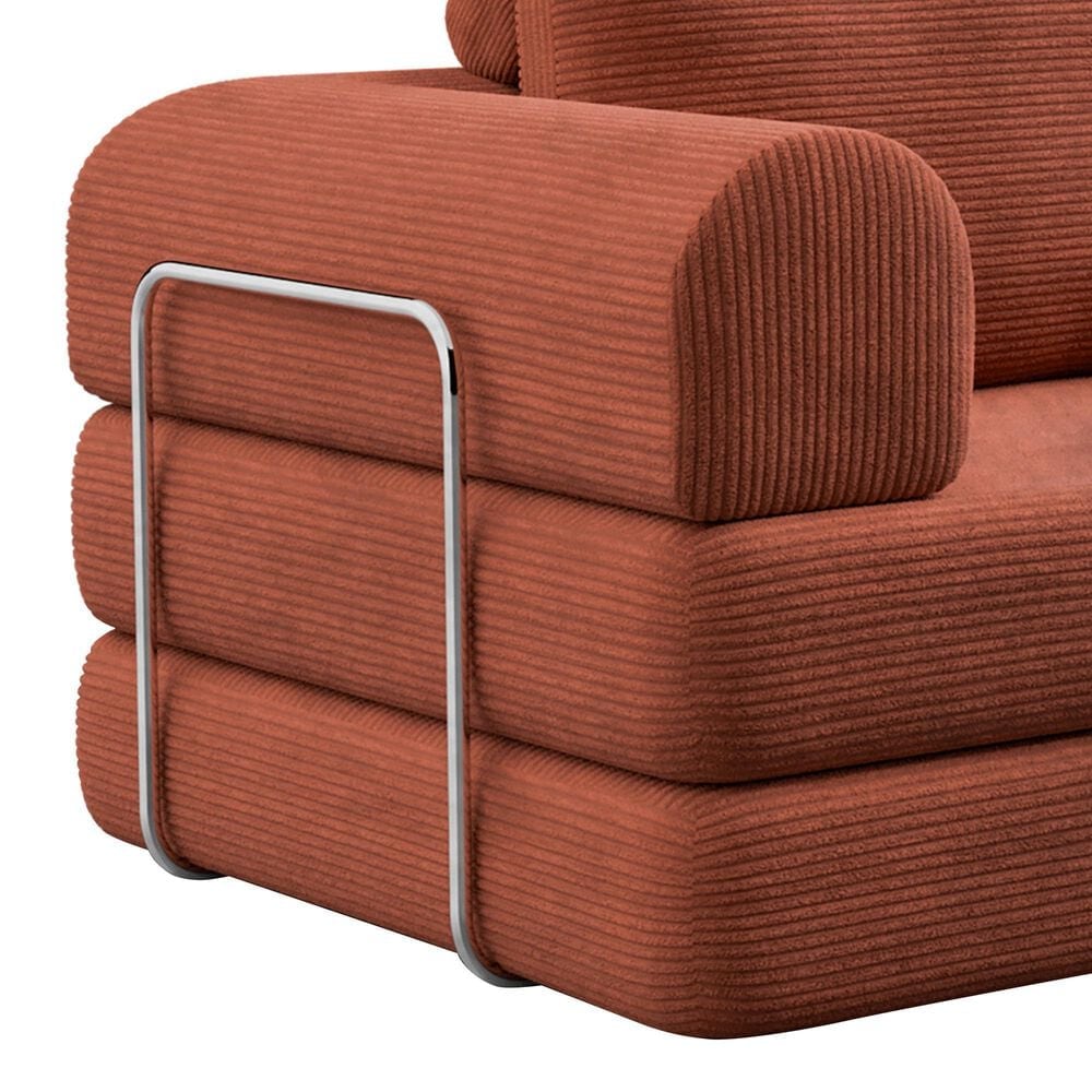 Furniture of America Ellis Stationary Modular Customizable Space-Saving Sofa in Rustic Brown, , large