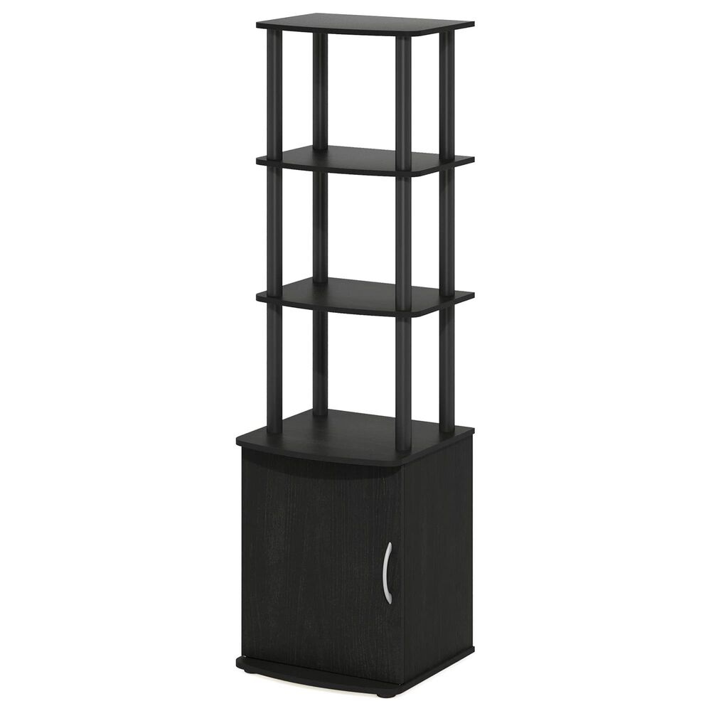 HOMLUX 3-Tier Standing Bookshelf with Storage Cabinet in Blackwood and Black, , large