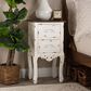 Baxton Studio Levron 2-Drawer End Table in Walnut Brown and Antique White, , large