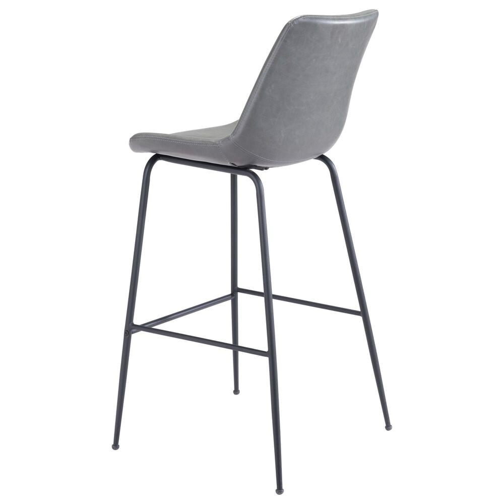 Zuo Modern Byron Barstool in Gray, , large