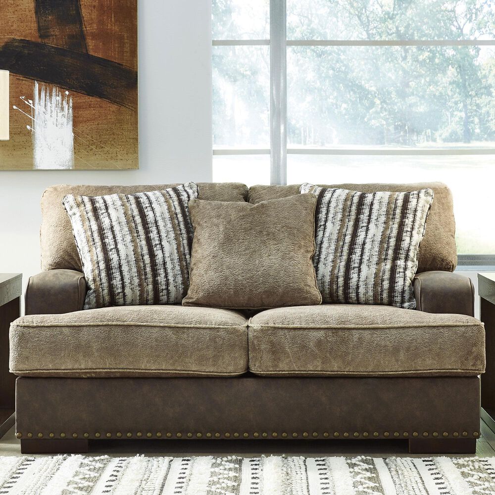 Ashley Alesbury Stationary Loveseat in Chocolate, , large