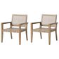 Hearth and Haven Outdoor Wood and Flat Wicker Club Chair in Light Brown (Set of 2), , large