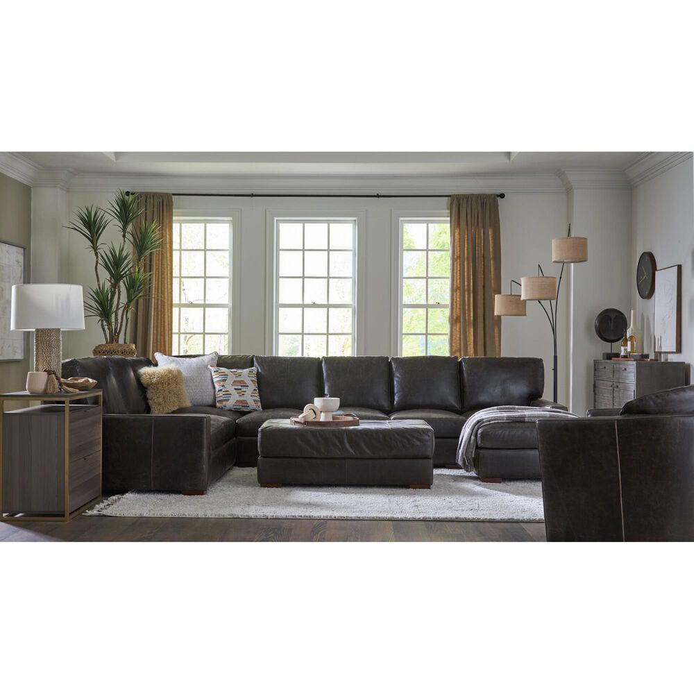 USA Premium Leather 4-Piece Leather Sectional in Java Ancient, , large