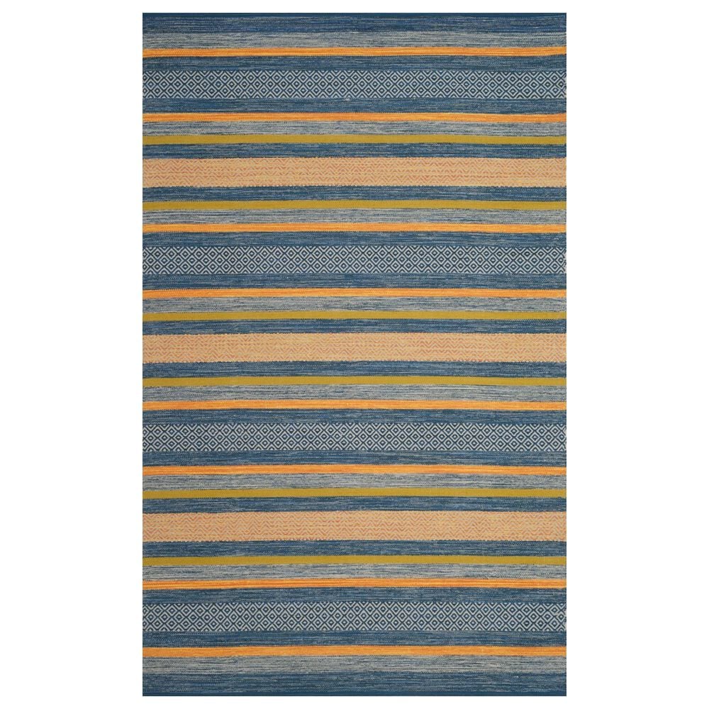Safavieh Montauk 5" x 8" Blue and Orange Area Rug, , large