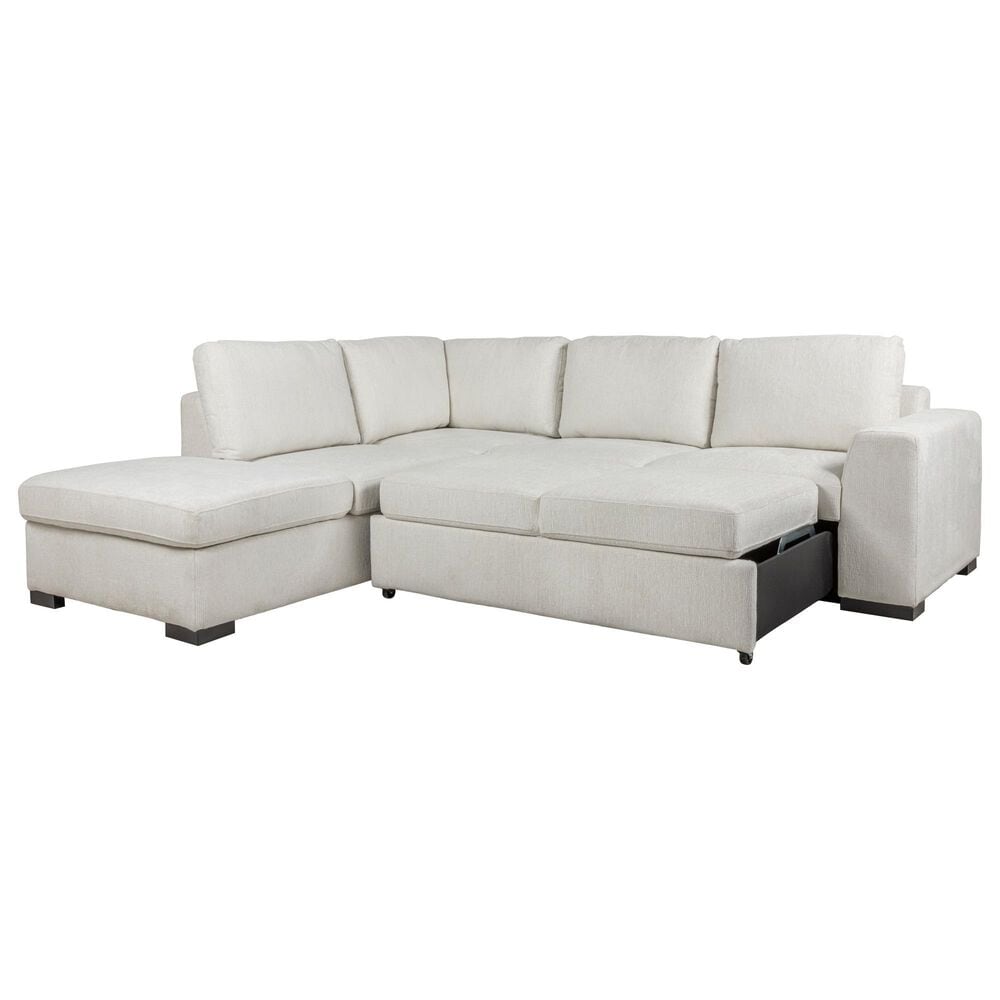 Tuscany Grove Kinsley 2-Piece Left Facing Pull Out Sofa Sectional with Storage Chaise in Cosmo Cotton, , large