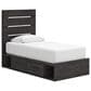 Ashley Hollivern Twin Panel Bed with Storage in Dark Gray, , large