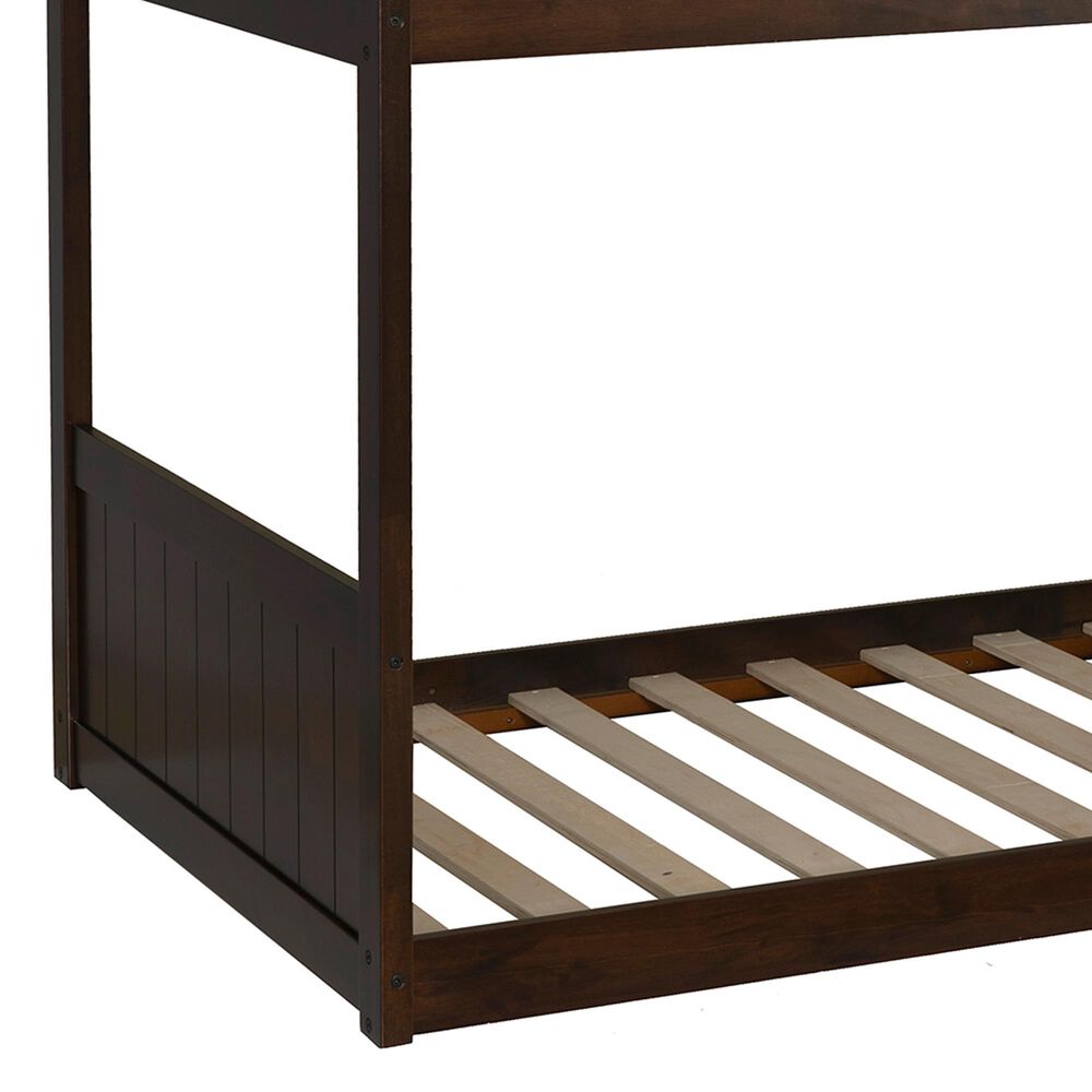 Linden Boulevard Dalton Low Profile Twin Bunk Bed in Espresso, , large