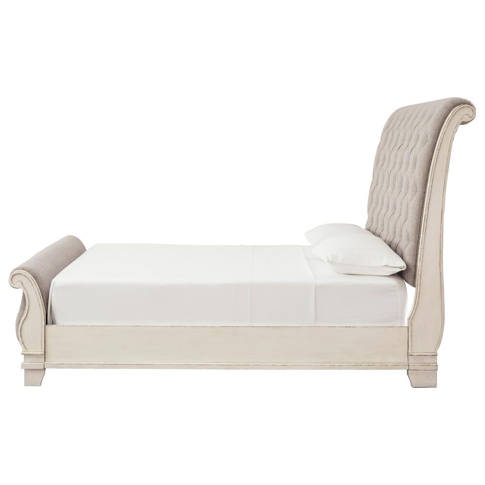 Ashley Realyn King Sleigh Bed in Chipped White, , large