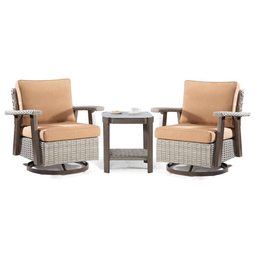 Sunwell Garden 3-Piece Patio Chat Set in Tan, , large