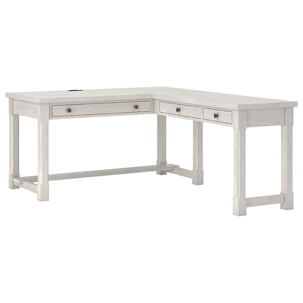 Ashley Robbinsdale 3-Piece L-Shape Desk and Chair Set in Antique White, , large