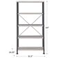 Pacific Landing Analiese 4-Shelf Bookcase in Grey Driftwood and Black, , large