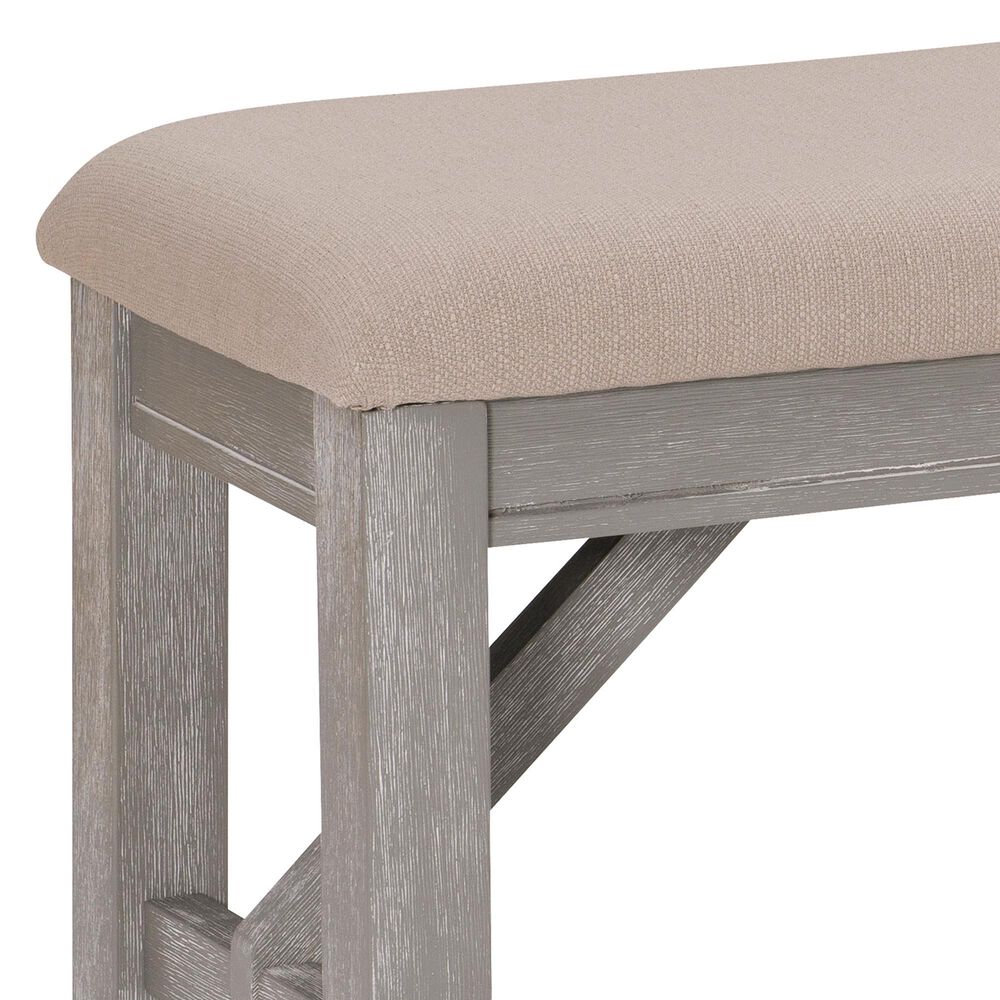Linon Home Decor Turino Padded Dining Bench in Weathered Grey, , large