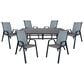 Redline Creation Inc. 7-Piece Patio Dining Set in Matte Black and Gray, , large