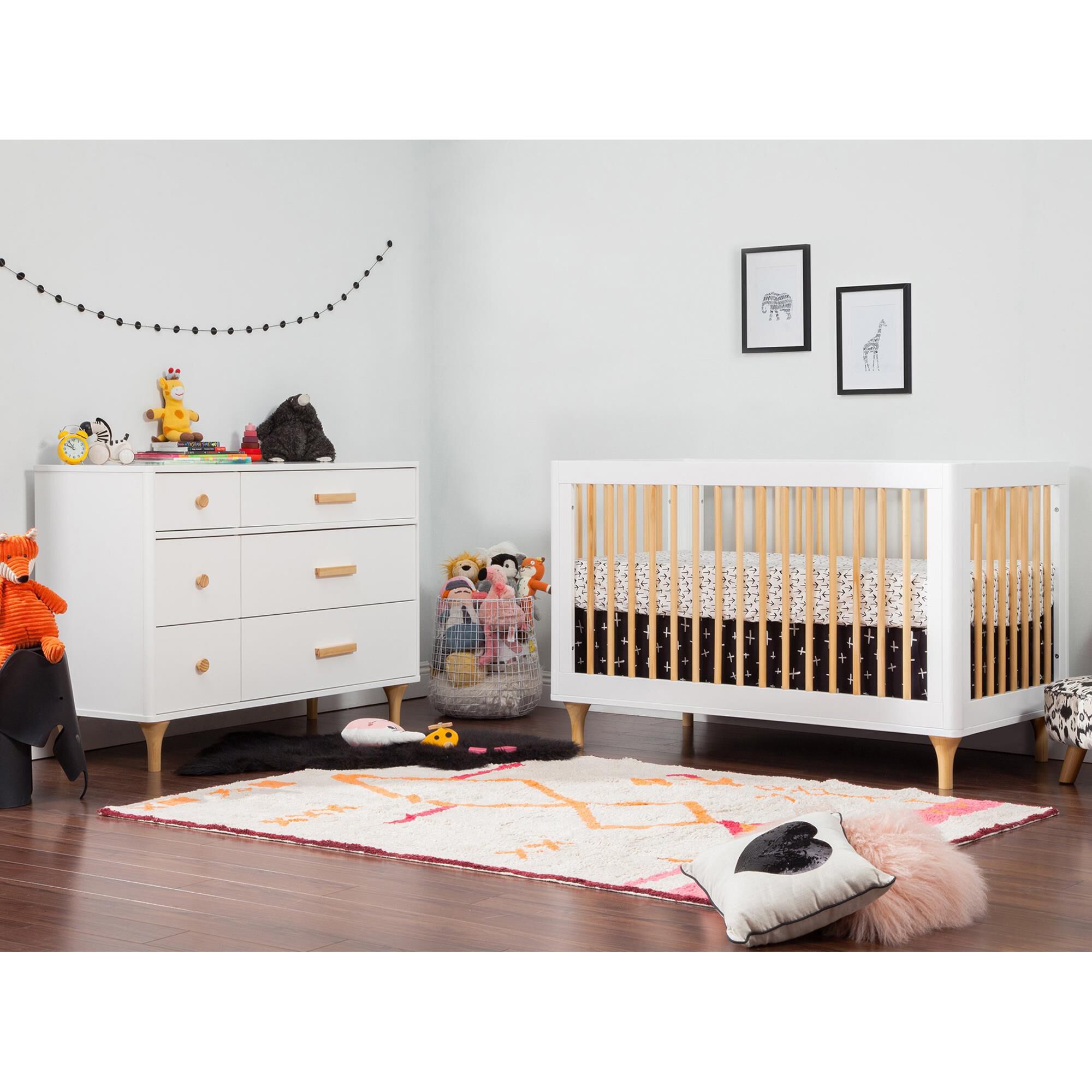 Babyletto Lolly 2 Piece Nursery Set in White and Natural NFM