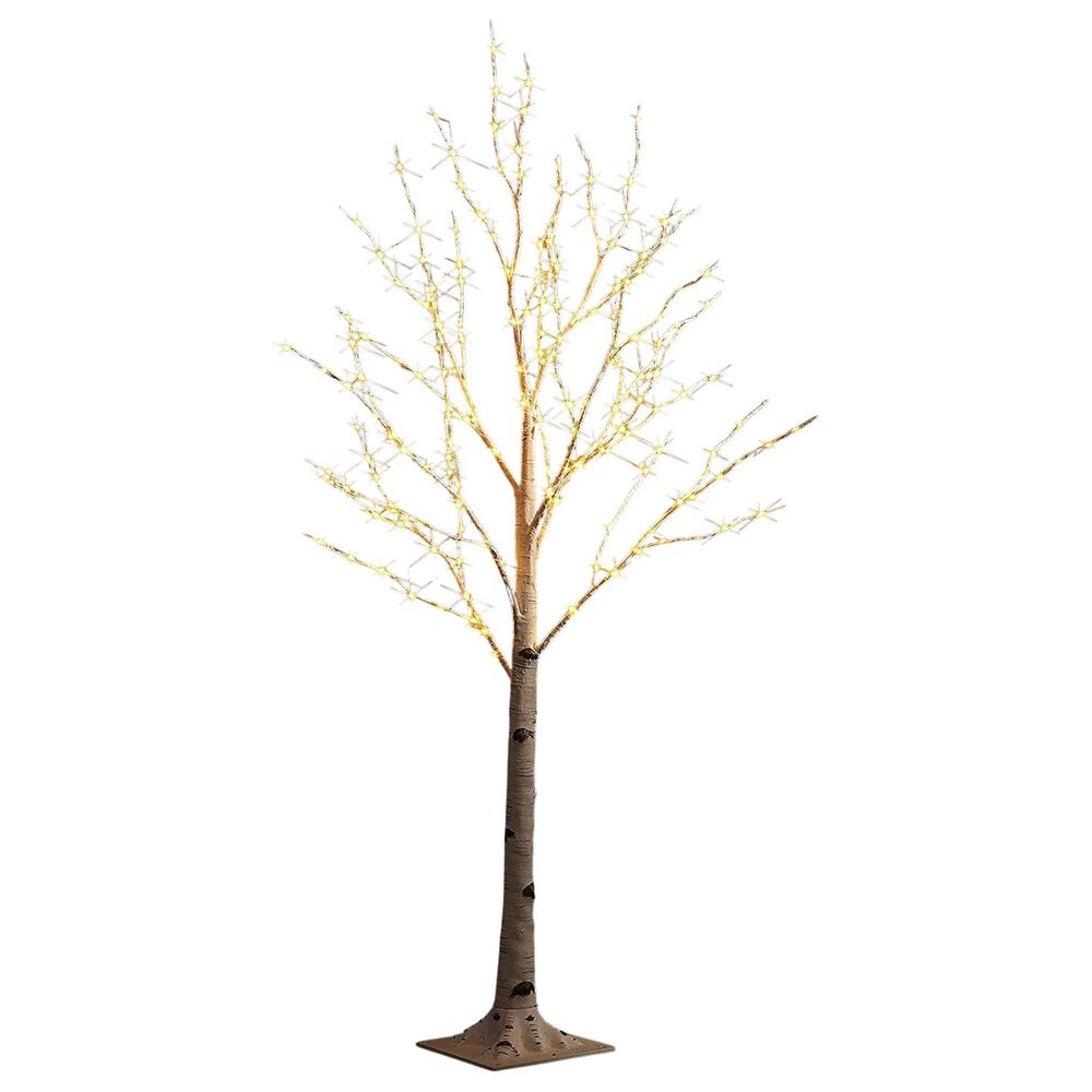 HOMLUX 48" Birch Tree with 200 LED Lights in White, , large
