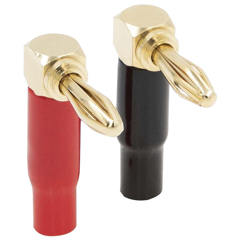 Helios Banana Plug Right Angle Pair in Gold, Black and Red, , large