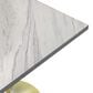 Leisuremod LeisureMod Verve Collection 36 Square Dining Table, Brushed Gold Base with Laminated White Marbleized Top, , large