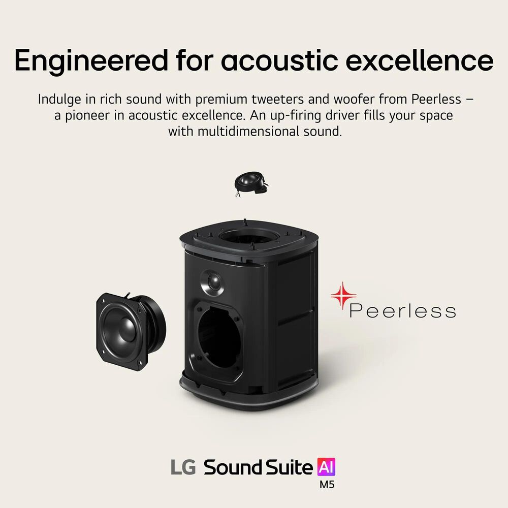 LG Sound Suite M5 Wireless Speaker with Dolby Atmos FlexConnect in Black, , large