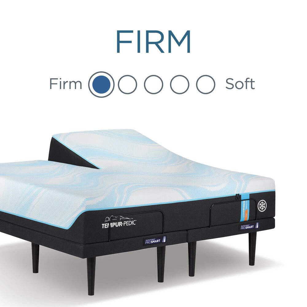Tempur-Pedic LuxeBreeze 2.0 Firm Flex Head King Mattress with 2 Twin XL Ergo ProSmart Adjustable Bases, , large