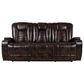Oxford Furniture Dual Manual Reclining Sofa with Drop Down Table in Bolero Coffee, , large
