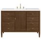James Martin Vanities Myrrin 48" Vanity in Mid-Century Walnut with 3 cm White Zeus Quartz Top, , large