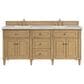 James Martin Vanities Lorelai 72" Double Bathroom Vanity in Light Natural Oak with 3 cm Eternal Jasmine Pearl Silestone Top, Rectangular Sinks and FreePower Wireless Charger, , large