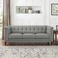 Hydeline Arvo Stationary Leather Sofa in Silver Gray, , large