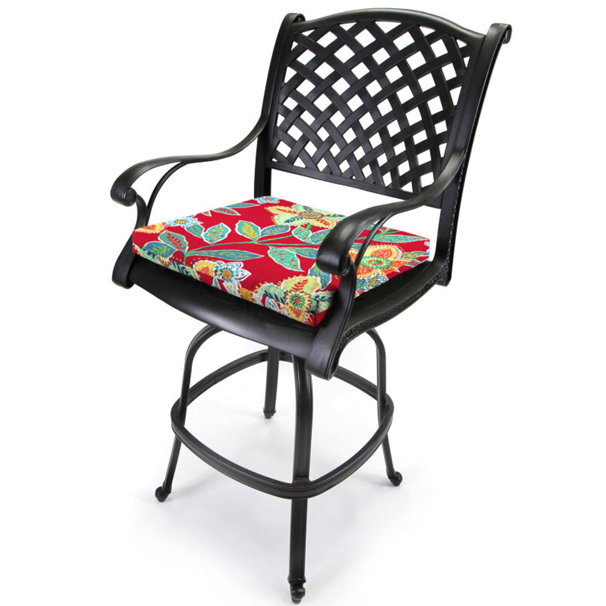 Jordan Manufacturing 19 x 17 Outdoor Chair Pad Seat Cushion in Leathera Red NFM
