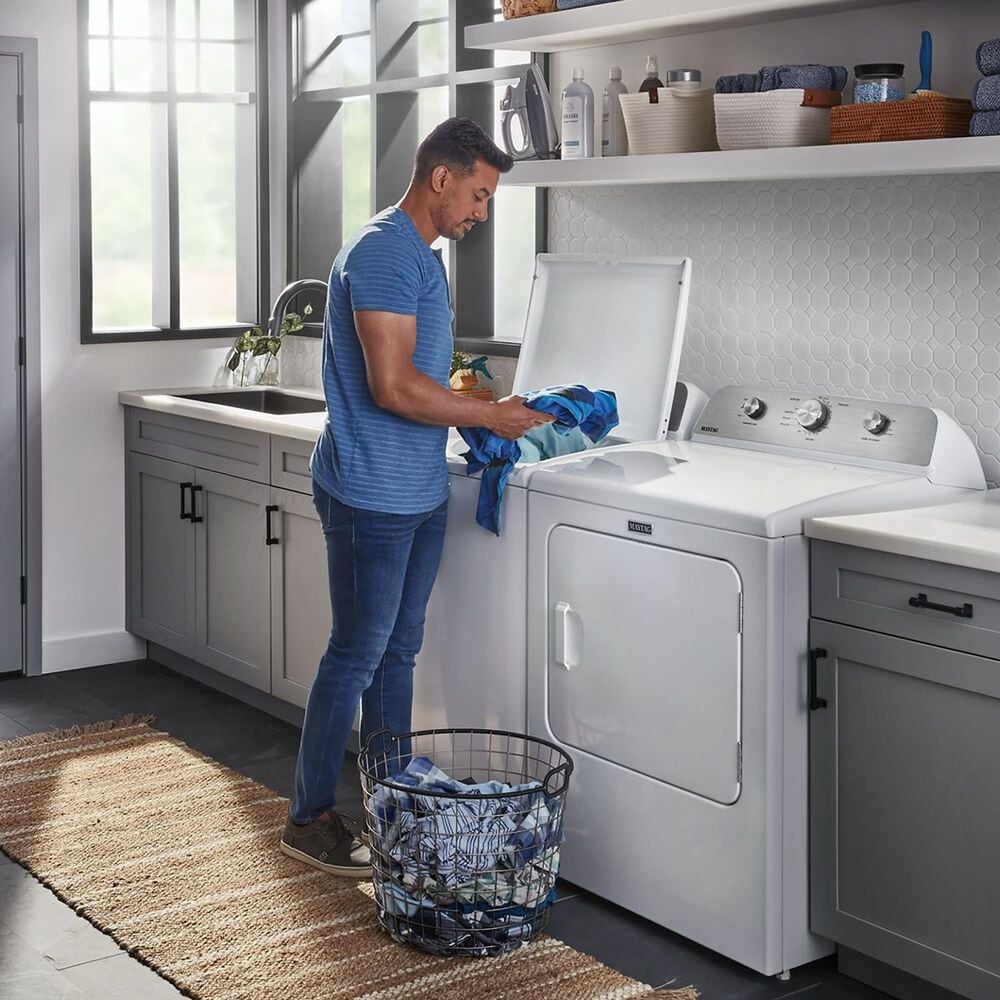 Maytag 7.0 Cu. Ft. Front Load Electric Wrinkle Prevent Dryer in White, , large