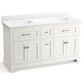 Kohler Charlemont 60" Double Bathroom Vanity in White with 3 cm White Quartz Top and Rectangular Sinks, , large