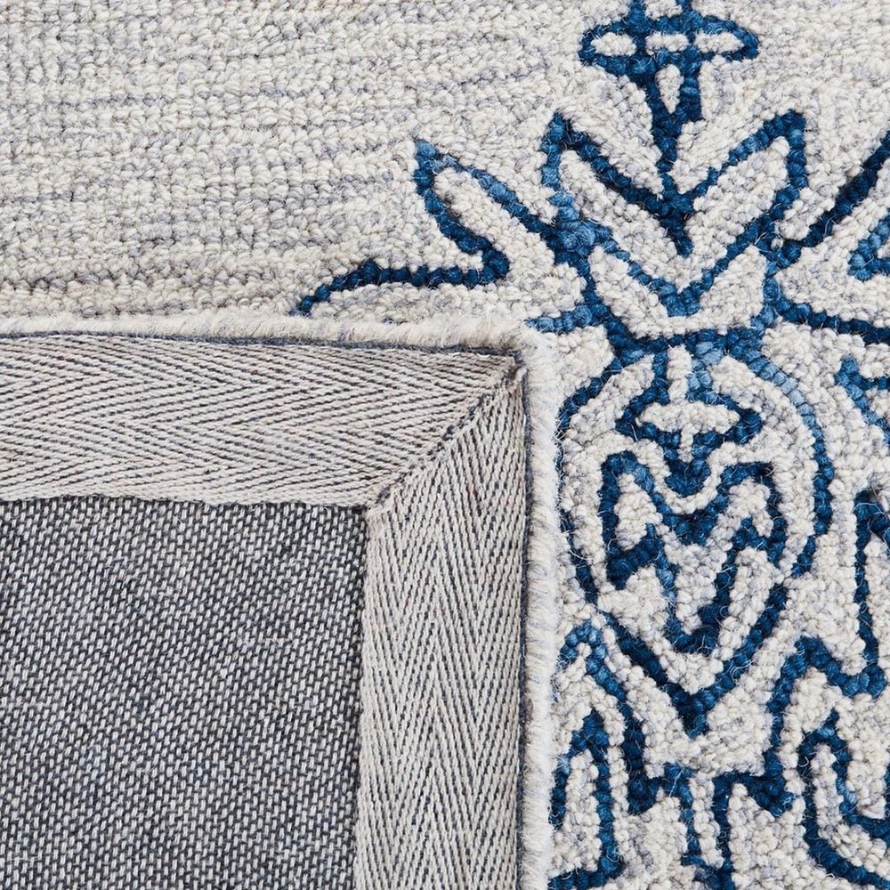 Safavieh Micro-Loop MLP614A 2&#39;3&quot; x 9&#39; Ivory and Blue Runner, , large