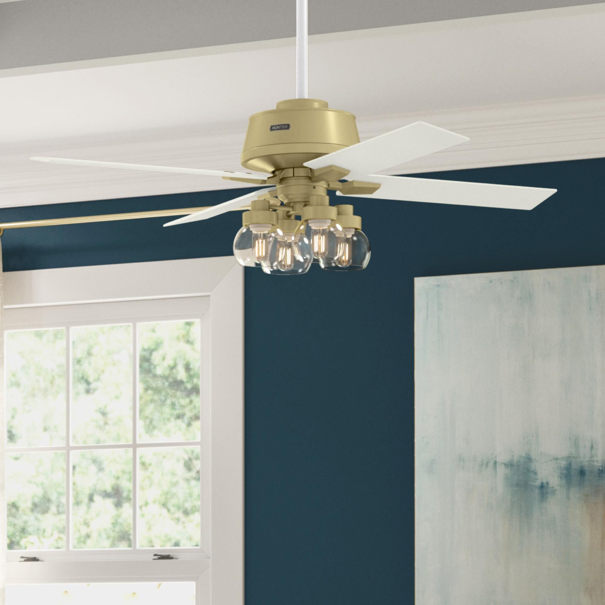Modern brass ceiling fan sales