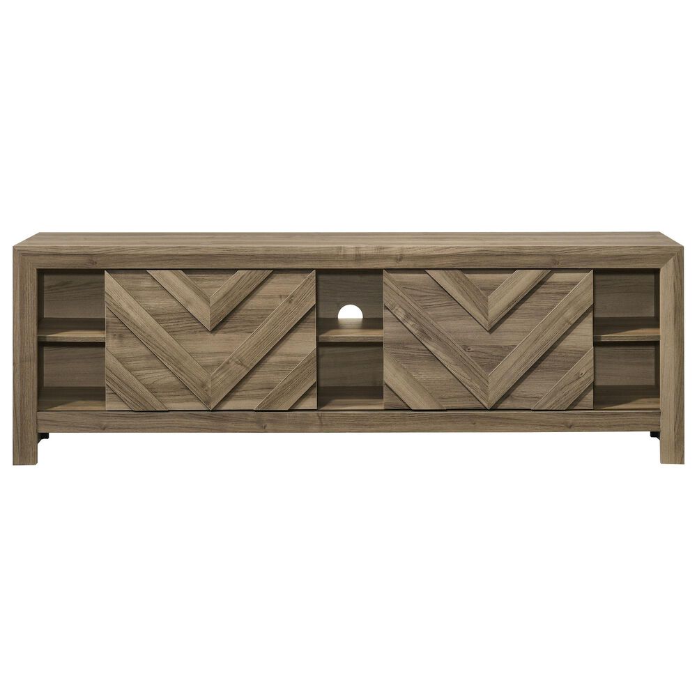 Crown Mark Valor 71&quot; TV Stand in Light Brown, , large