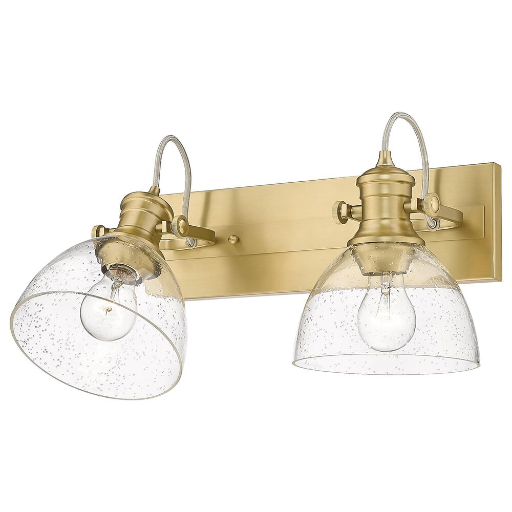 Golden Lighting Hines 2-Light Bath Vanity Lights with Seeded Glass in Brushed Champagne Bronze, , large